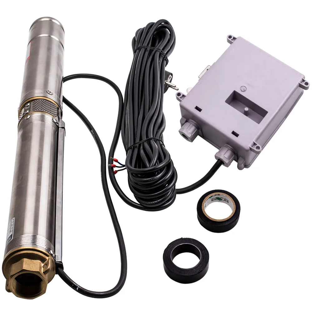 Tauchwasserpumpe, Tiefbrunnenpumpe, Bohrloch, 1800 l/h, Edelstahl, für POZZI DA 370 W, 39 m, TIEFWELL-PUMPE