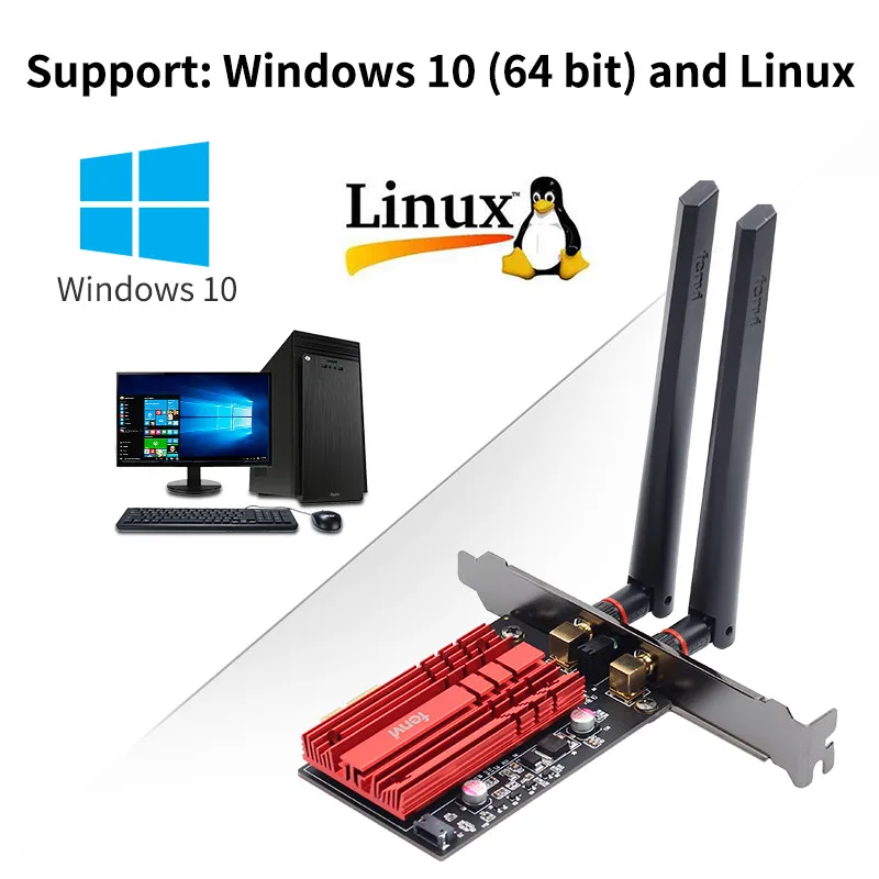 FV-AX3000 Dual Band 2.4Gbps WiFi 6 AX200 Gigabit Network Card Pcie Wifi Bluetooth 5.0 Wireless Adapter For Pc Desktop Windows 10