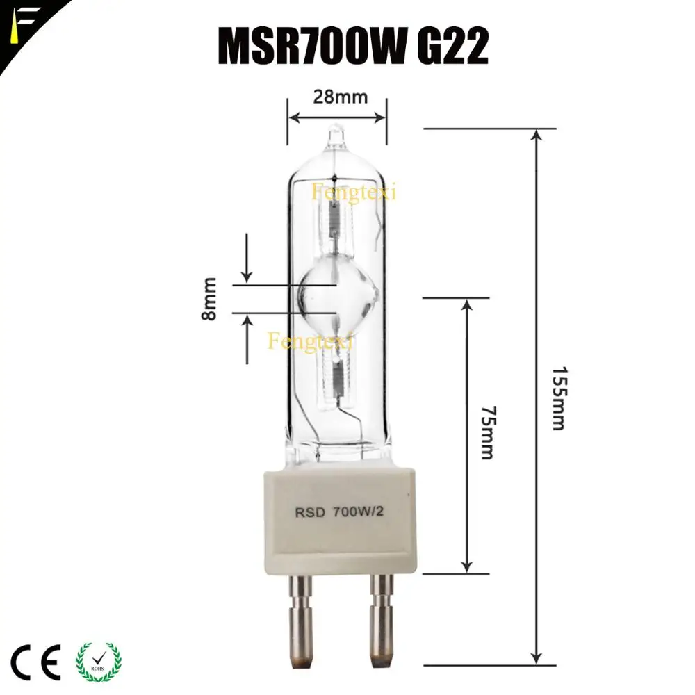 

RSD700w Metal Halide Lamp HSR700/60 MSR700 /2 G22 Stage Moving Head Light Bulb Sorcerer Bulb Wizard's Lamp Dj Disco Light Source