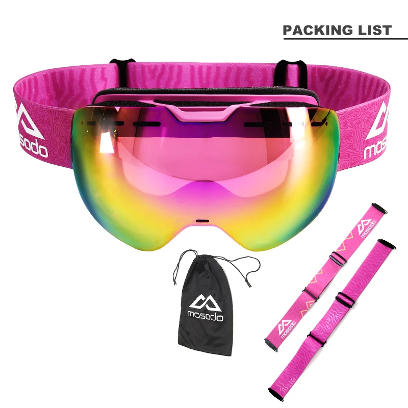 Mosodo Magnetische Ski Brille Schnee Brillen Sphärische Winter Snowboard Brille Anti-nebel Outdoor Skate Ski Brille für Männer Frauen