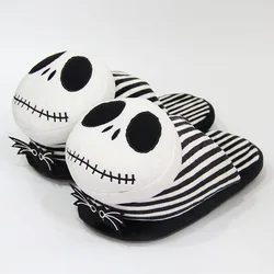 Pantofole da donna infradito pantofole scarpe di cotone peluche bambola regalo di natale cranio mostro Halloween pantofole da interno per cartoni animati