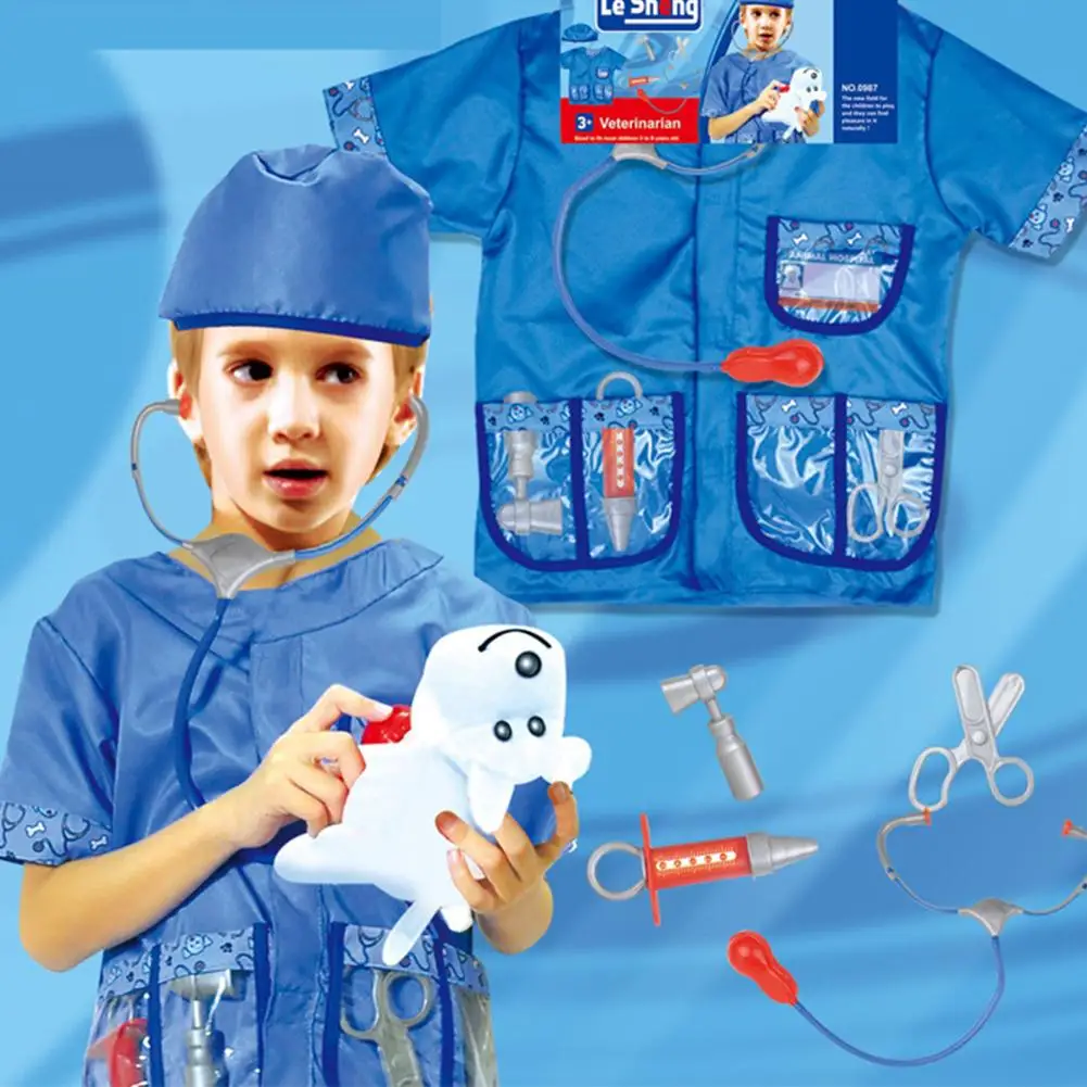 Costume Cosplay medico per bambini decorazione per assemblaggio veterinario professionale puntelli per giochi da dottore gioco per bambini gioco di ruolo giocattolo per la casa