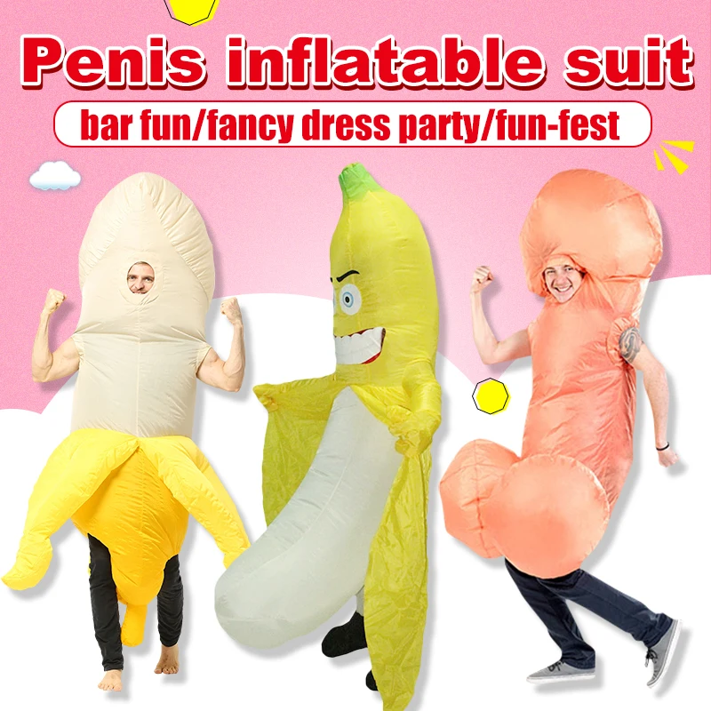 Toilet Inflatable Costume Closestool Costume Inflatable Toliet Carnival Penis Suit Sexy Costume WILLY Pen Night Oblique Banana