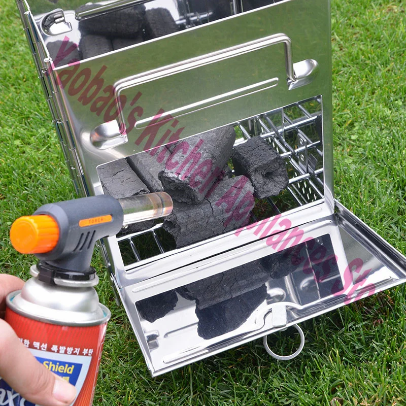 ステンレス鋼の折りたたみ式木製ストーブ,バーベキューオーブン,ピクニックストーブ,アルコールストーブの付属品