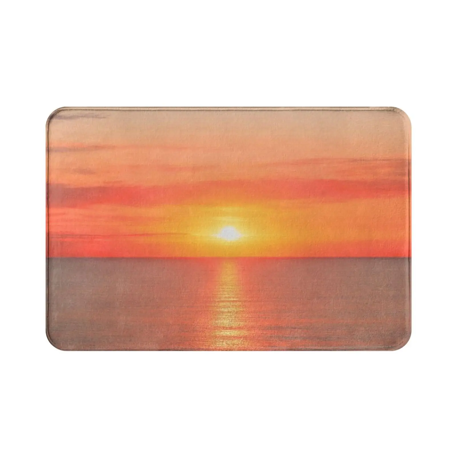 Sunset Over The Sea In Greece Carpet Mat Rug Cushion Soft Sunset Summer Landscape Nature Sea Sun Water Seascape