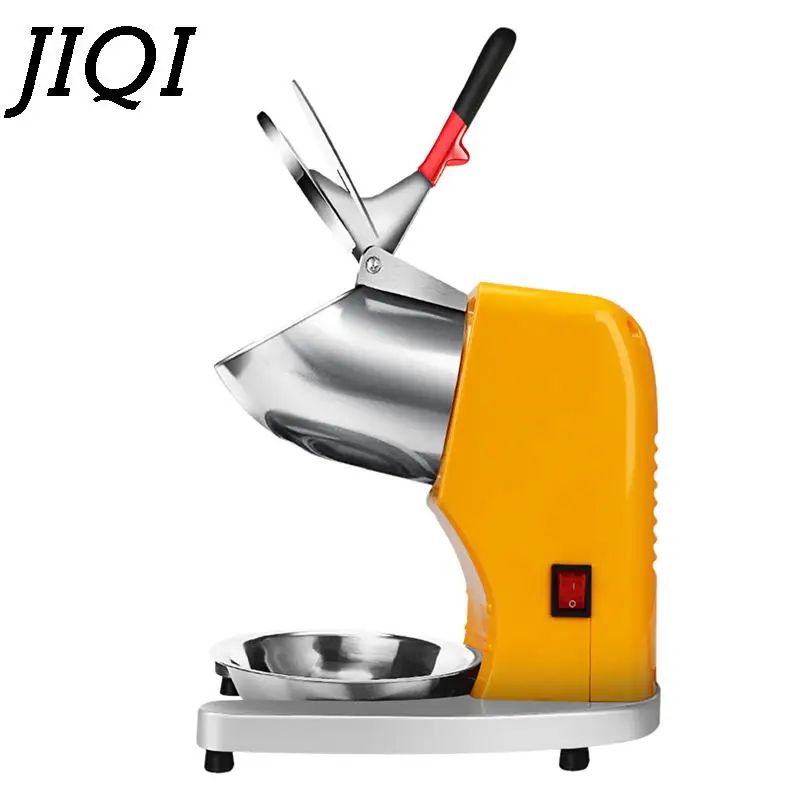 JIQI 95kg/H stainless steel electric ice crusher Double Blade Smoothie slush Block Breaking maker snow cone grinder 110V 220V