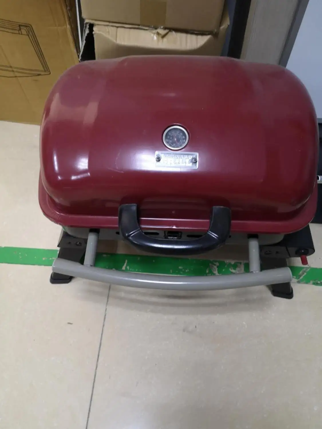 Protable outdoor gas  bbq grill,Car desktop stove, exported to Wal-Mart, American connector, enamel grid