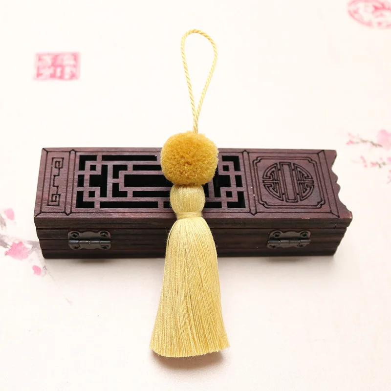 6Pcs Pompon Ball Tassel Fringe DIY Keychain Bag  Jewelry Making Charms Curtain Pendant Accessories Crafts Hanging Tassels Trim