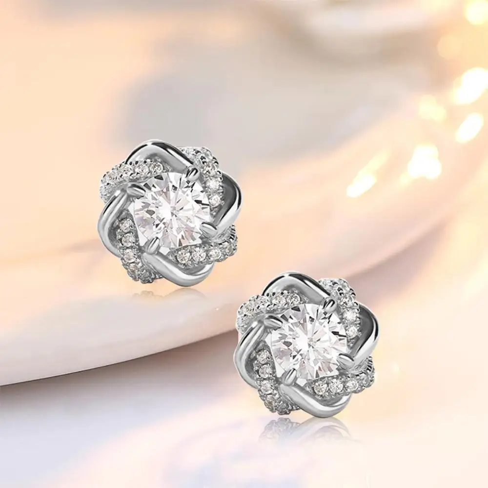 Christmas Gift Trendy Star Of David 2 Carat 6.5mm Moissanite Earrings Studs Pure 925 Silver Certificated Women\'s Jewelery New In