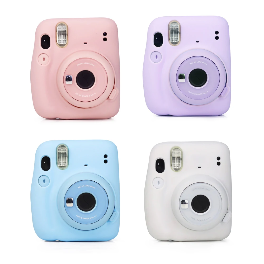 Camera Silicone Case for Fujifilm Instax Mini11 Mini 11 Shell Protective Cover Soft Shell Solid Color Scratch-proof Case