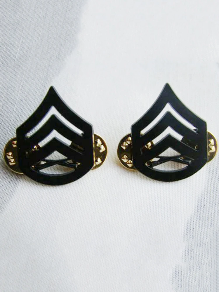 Para US ARMY STAFF sierżant pierwszej klasy metalowa plakietka PIN BLACK — zdjęcie 2