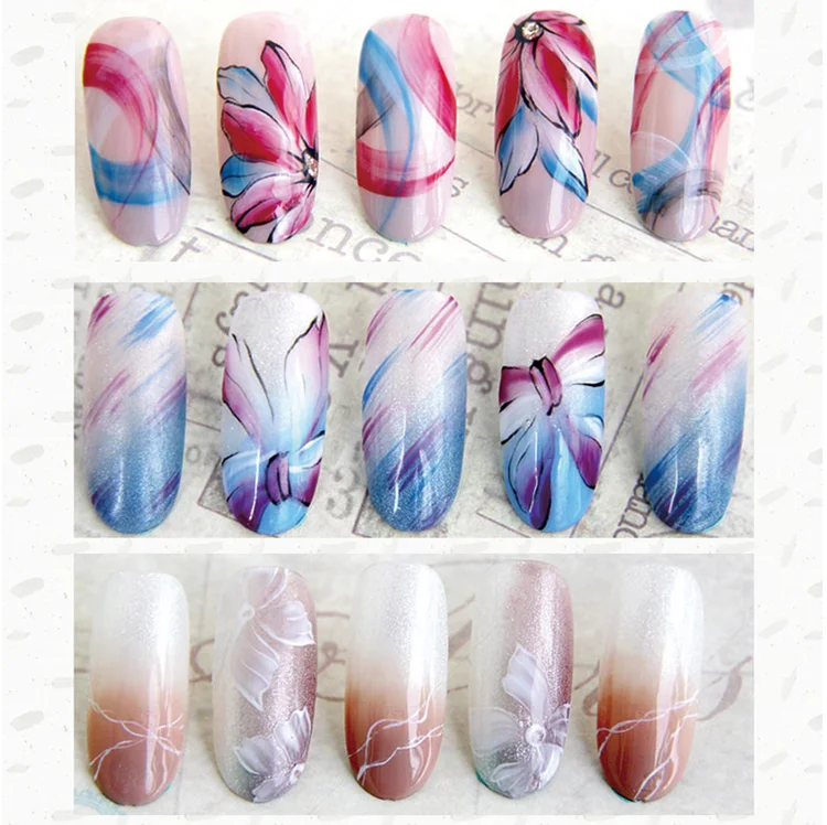 8pc 14.8cm  Nice Nail Art Flower Drawing Pen Painting Brushes Dotting Design Manicure Nail Gel Varnishes Tool T0441