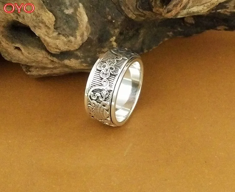 

100% S925 Silver Pisces Peach Rotating Ring