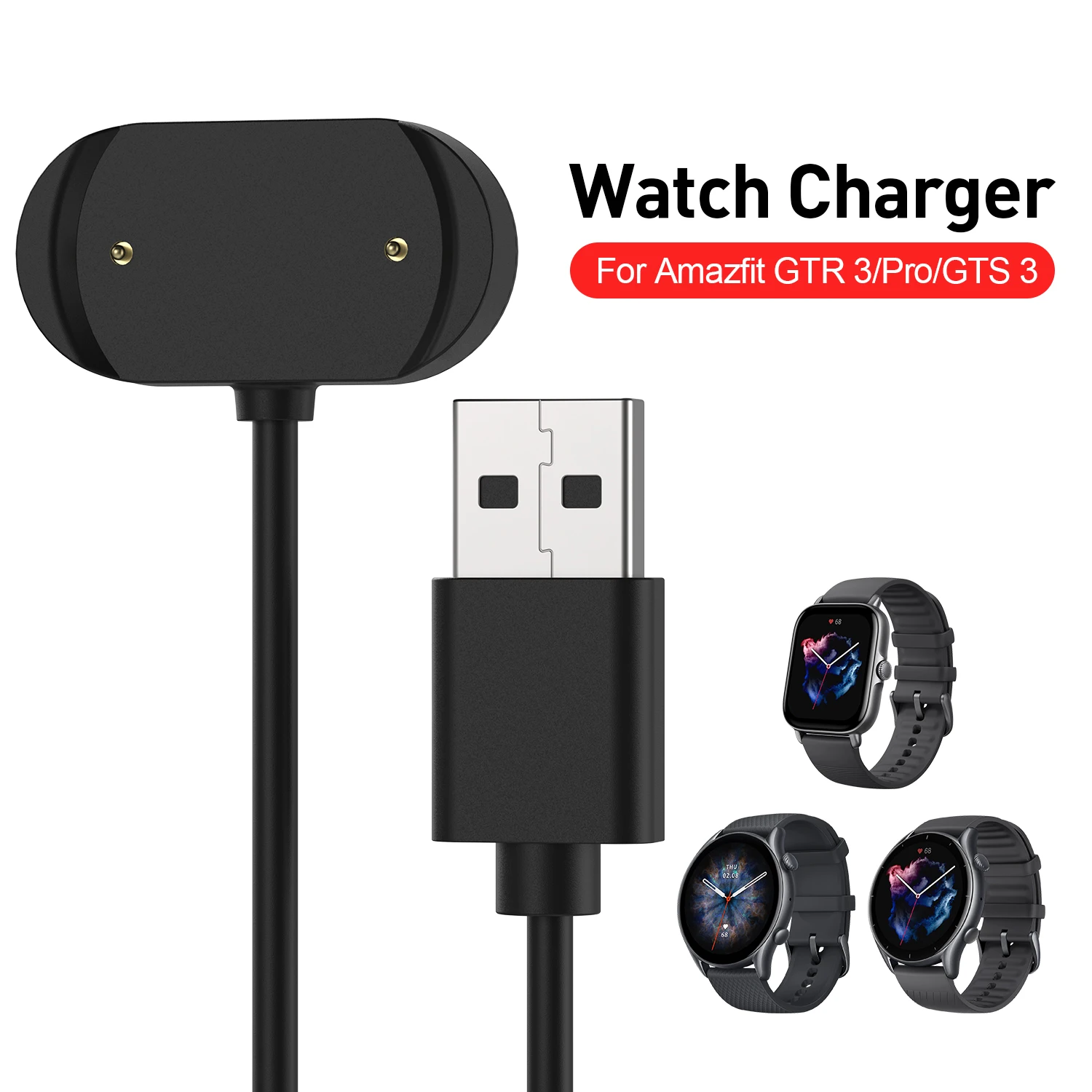 Cable de carga rápida USB para Amazfit GTR 3 Pro GTS 3 GTS3, adaptador de cargador para reloj inteligente, accesorios para Amazfit GTR3 Pro, nuevo