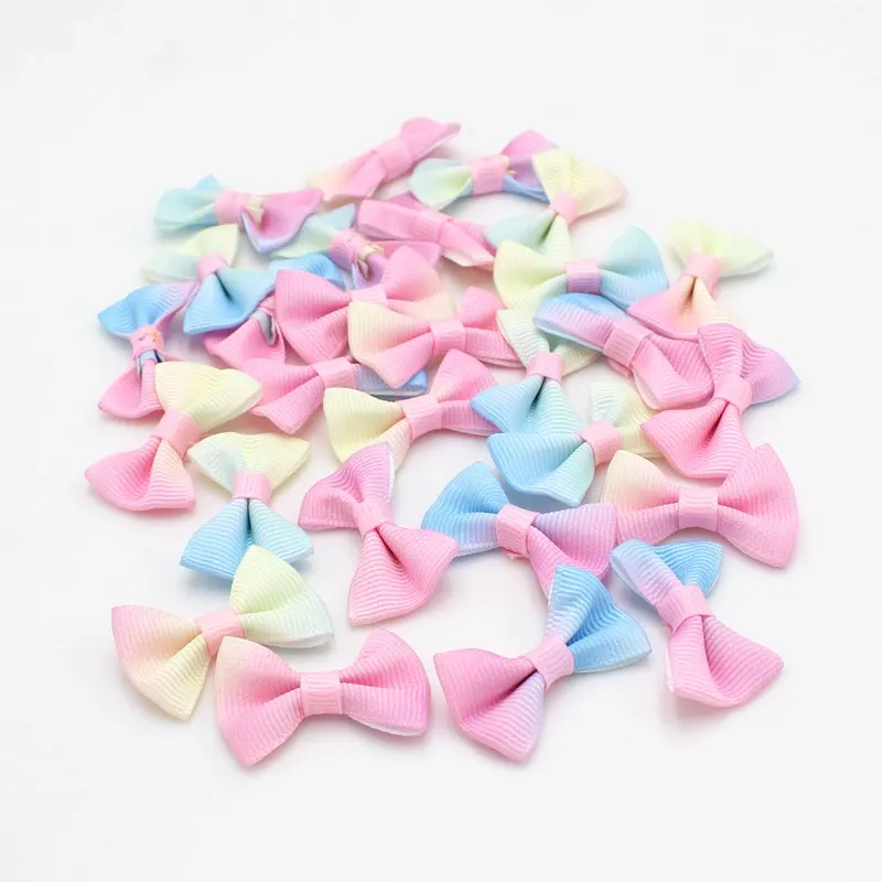 30Pcs 25*35cm Mini Satin Ribbon Bowknot Crafts Supplies Applique DIY Wedding Bow Tie Craft Scrapbooking Decoration