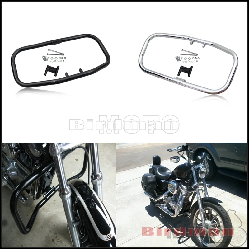 

for Harley Sportster XL 883 1200 XLH 883 1200 Motorcycle Black 1-1/4" Highway Crash Bar Engine Guard Frame Protection 1984-2003