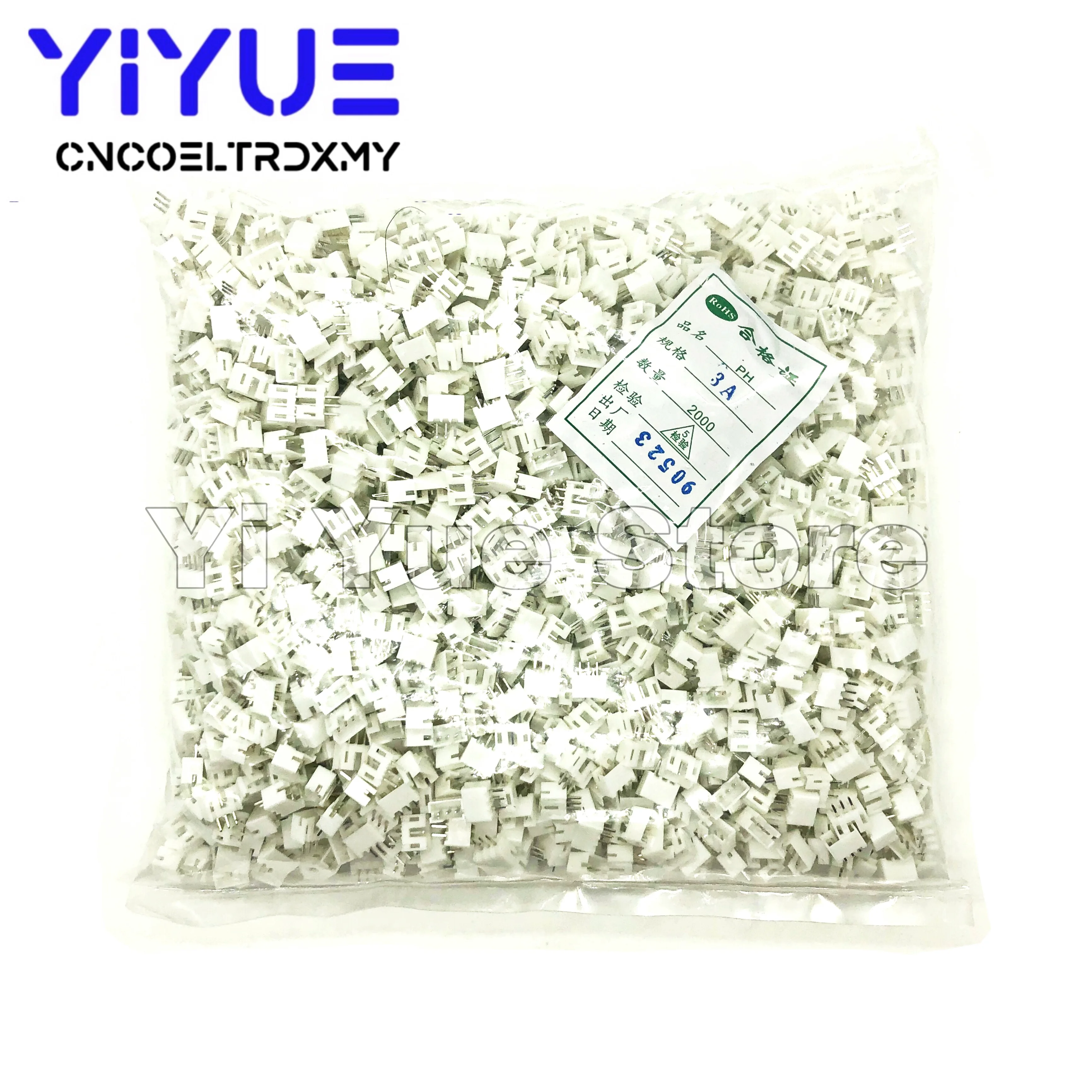 2000pcs PH2.0 2p/3p/4pin 2.0mm Pitch Pin Header JST Connector Wire Connectors Adaptor PH 2.0mm Spacing Connector