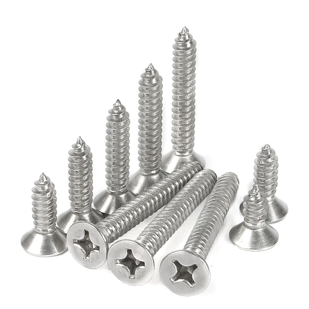 Zinc Plated Phillips Countersunk Flat Head Self-tapping Screw M3.5 Wood Screw 170Pcs/Set