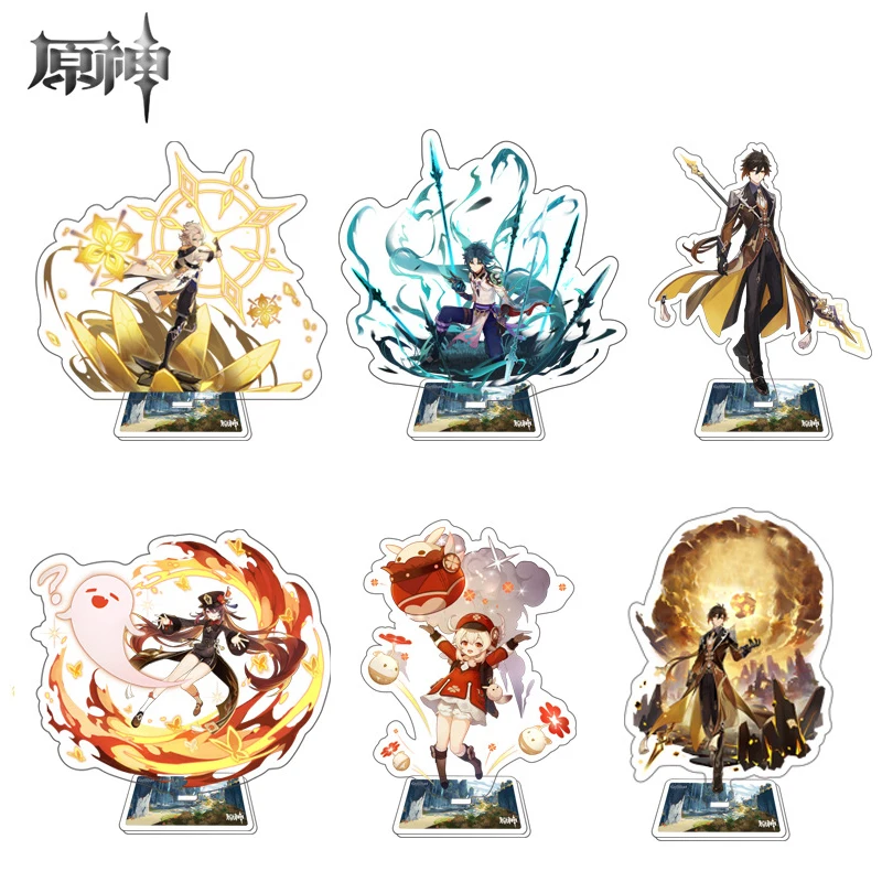 

Game Figure Genshin Impact Diluc Venti Klee Zhongli Cosplay Acrylic Stand Model Plate Desk Decor Standing Sign figures Gift New