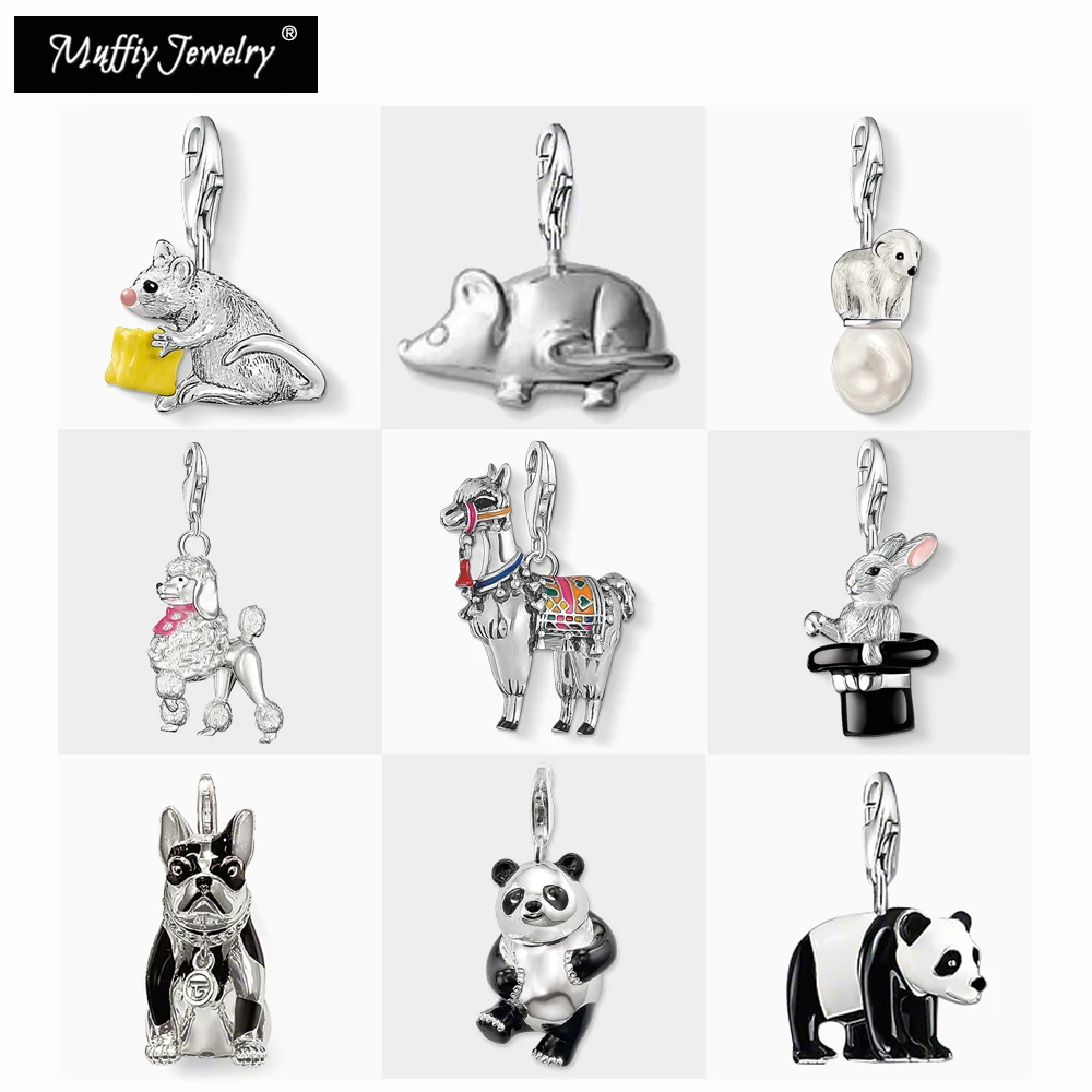 

Charms Pendant Alpaca Llama Mouse Panda Dog DIY Fine Jewelry For Women Men Cute Trendy Gift In 925 Sterling Silver Fit Bracelet