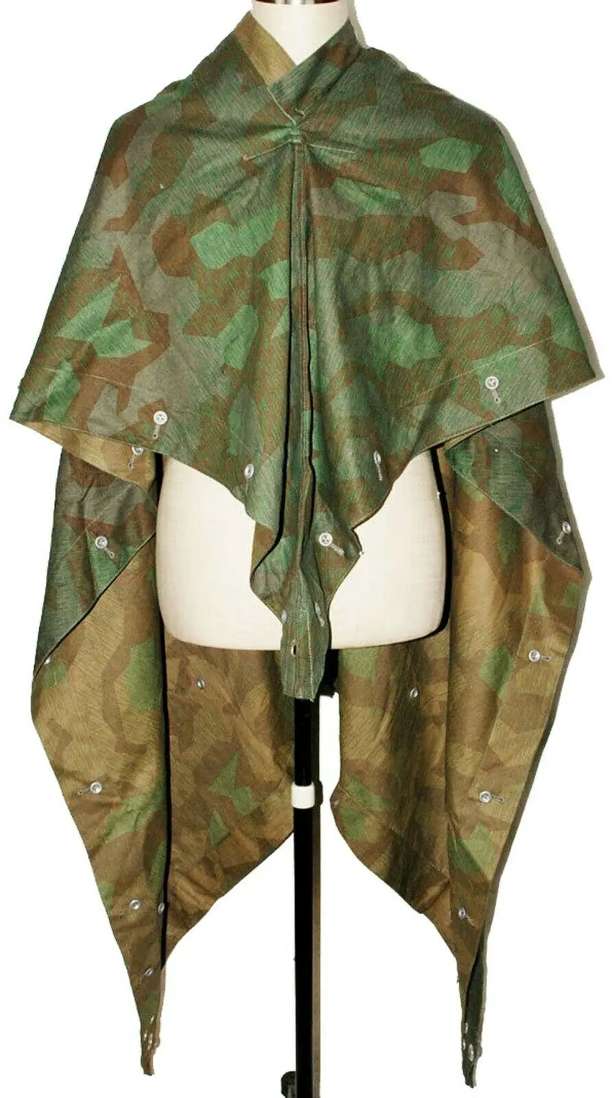 WWII WW2 GERMAN SPLINTER CAMO REVERSIBLE PONCHO TENT ZELTBAHN 68'' x 96