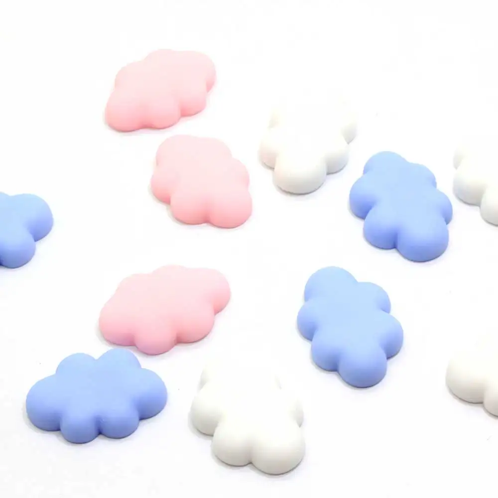 50/100pcsAssorted Colorful Resin Cloud Cabochons Sweet Kawaii Flatback Cloud Cabs Cute Pastel Color Could Cabochons Hair Bow Cen