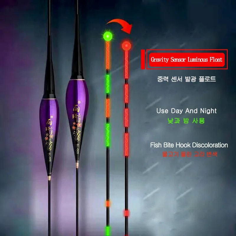 

RQNQ 2021 1PCS New Nano Materials Fish Bite Automatically Remind Color Change Smart Led Fishing Electronic Luminous Float