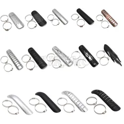 Universal Motocicleta Chrome Silenciador de escape Tubo Calor Escudo Capa, Guarda para Harley Custom Chopper Cruiser, 1 conjunto