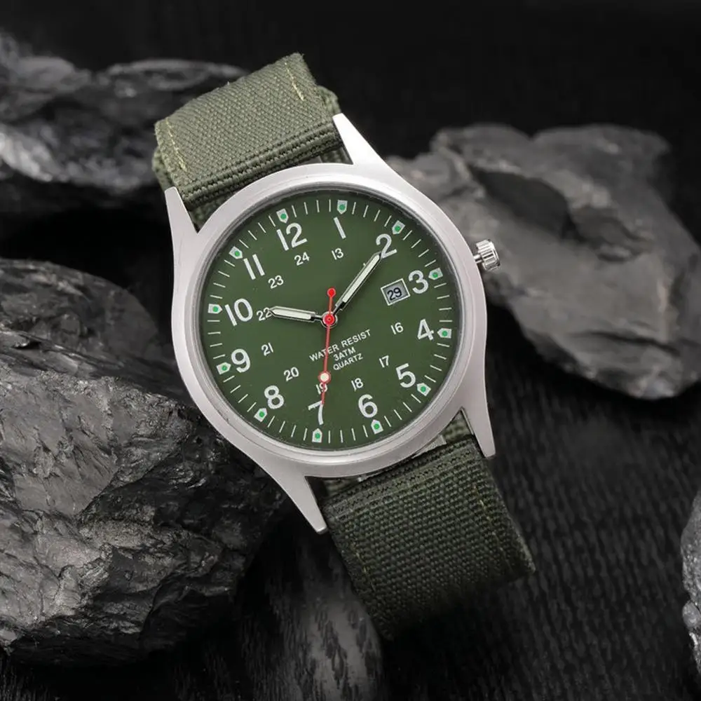 Military Army Mens Date Canvas Strap Analog Quartz Sport Wrist Watch Gift Men's calendar quartz watch