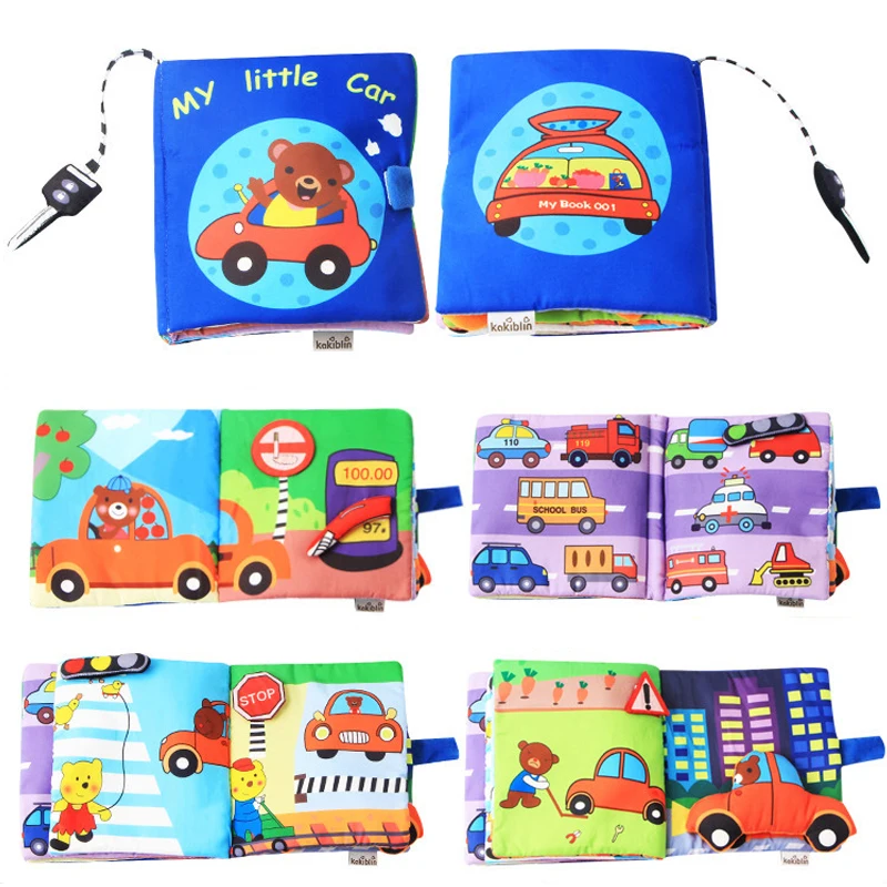 Educational Baby Toys Infant Kids Early Development Cloth Books Vehicle Animals Learning Unfolding Activity Books Gift DS19