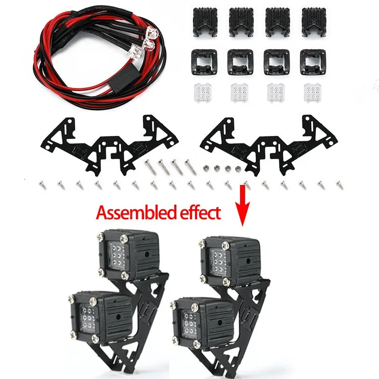 Modified Spotlights A-pillar Lights Car Top Lights Bumper Spotlights For 1/10 Rc Crawler Trax Trx4 Trx6 Axial Scx10 Ii D90