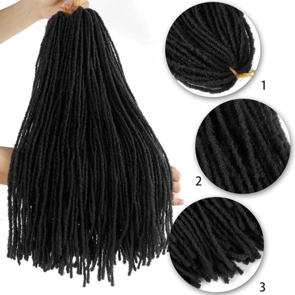 Black Star dea sintetica Faux Locs Hair Sister Locs Crochet intrecciare le estensioni dei capelli lisci sottili per le donne