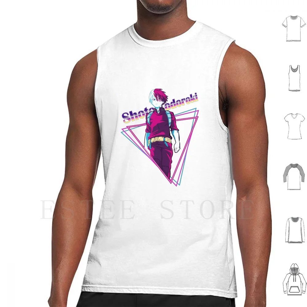 Shoto Todorokiss-Retro-Shoto Tank Tops Vest Cotton Todorokiss Boku No Hero Academia Anime Bnha Mha Deku Shoto Manga All Might