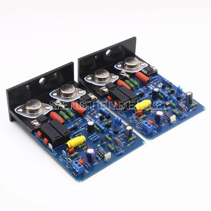 Placa amplificadora de potência de canal duplo estéreo quad405 hifi mj15024 placa de amplificador de áudio acabada & kit
