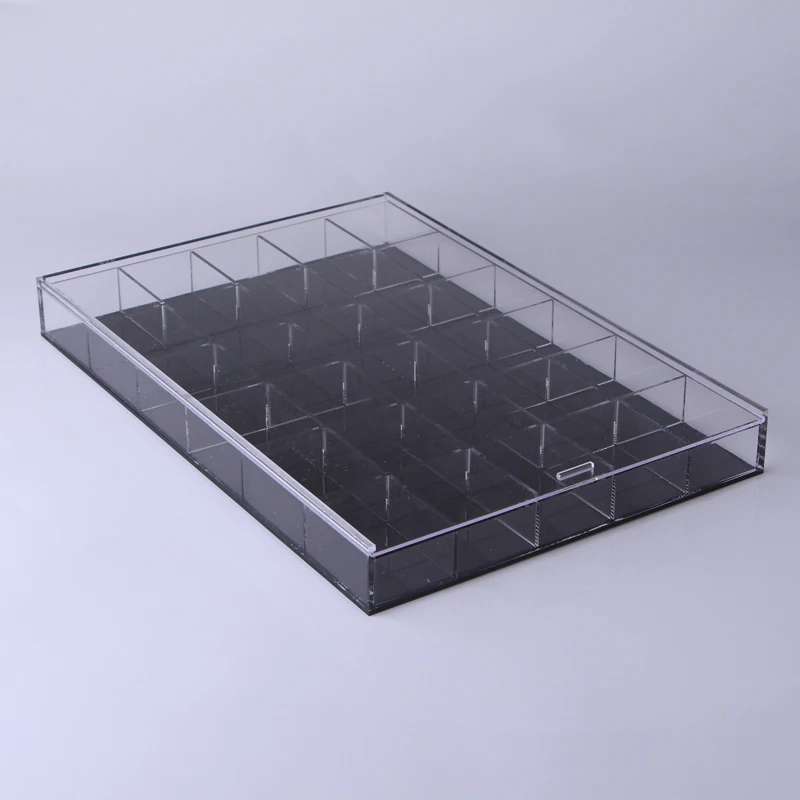 Clear Acrylic Tray with Lid Charm Jewelry Beads Collection Box Dustproof Organizer AccessorieDisplay Classified Storage Case