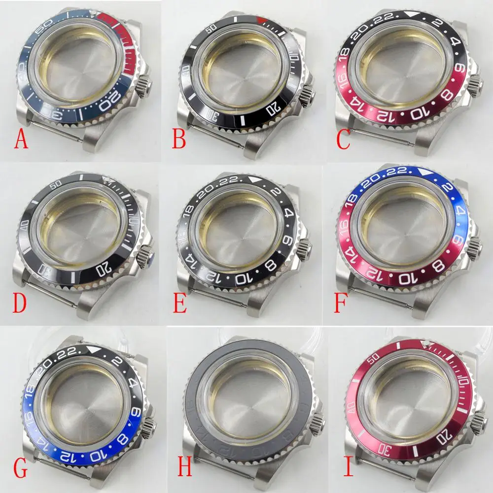 Fit NH35 NH35A NH36 MIYOTA 82 ETA 2836 Automatic Movement Stainless Steel 40mm Watch Case Arched Glass Rotating Bezel Insert