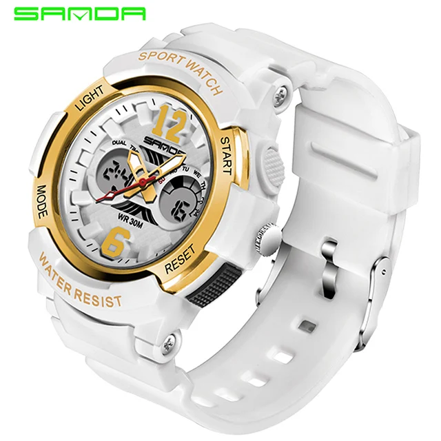 2021 Sanda Top Brand White Women\'s Watch Waterproof Sports Wristwatch Ladies Quartz Watch Swimming Reloj Mujer Relogio Feminino