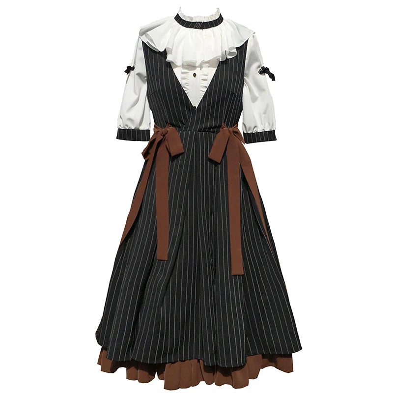 Anh Học Đại Học Phong Cách Ngọt Lolita Đầm Dây Retro Ren Nơ Victoria Đầm Xinh Xắn Kawaii Cô Gái Gothic Lolita Cos Loli