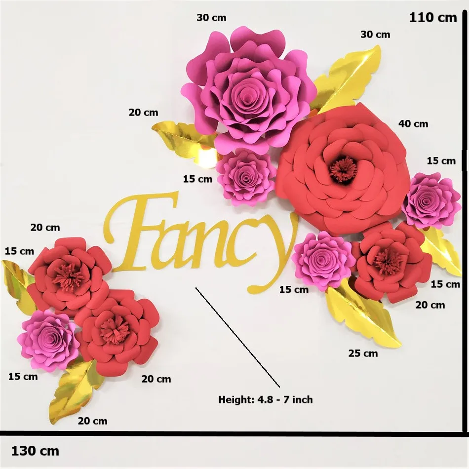 

DIY Paper Flowers Leaves Nursery Set For Baby Girl Nursery Wall Art Kids Decoration Crafts Baby Room Decor Wall Floral Rose Deco