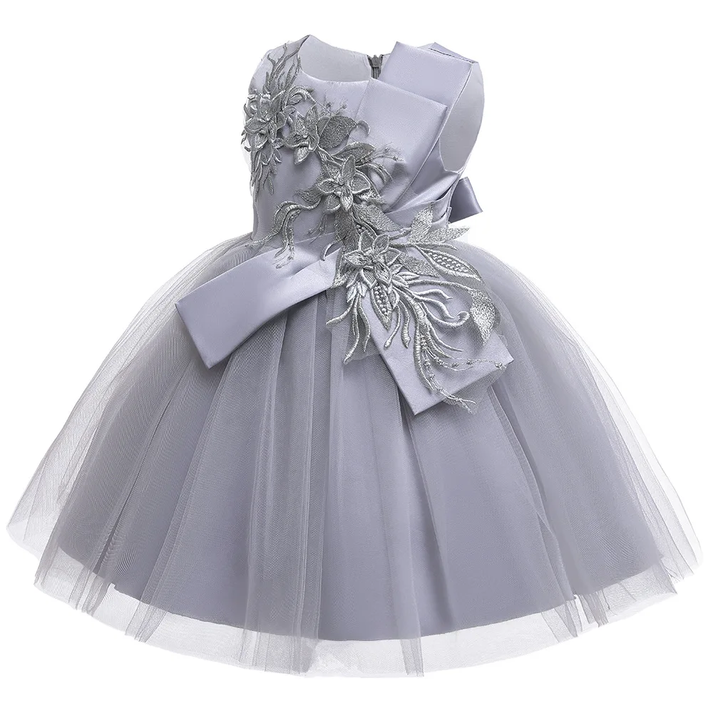 2021 New Children's Dress Big Bow Decal   Princess  Girl Wedding  Poncho Catwalk 