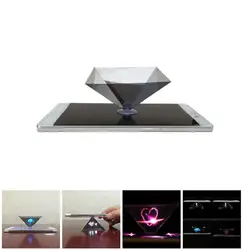 3D Hologram Pyramid Display Projector, Video Stand, Universal for Smart Mobile Phone, In Stock