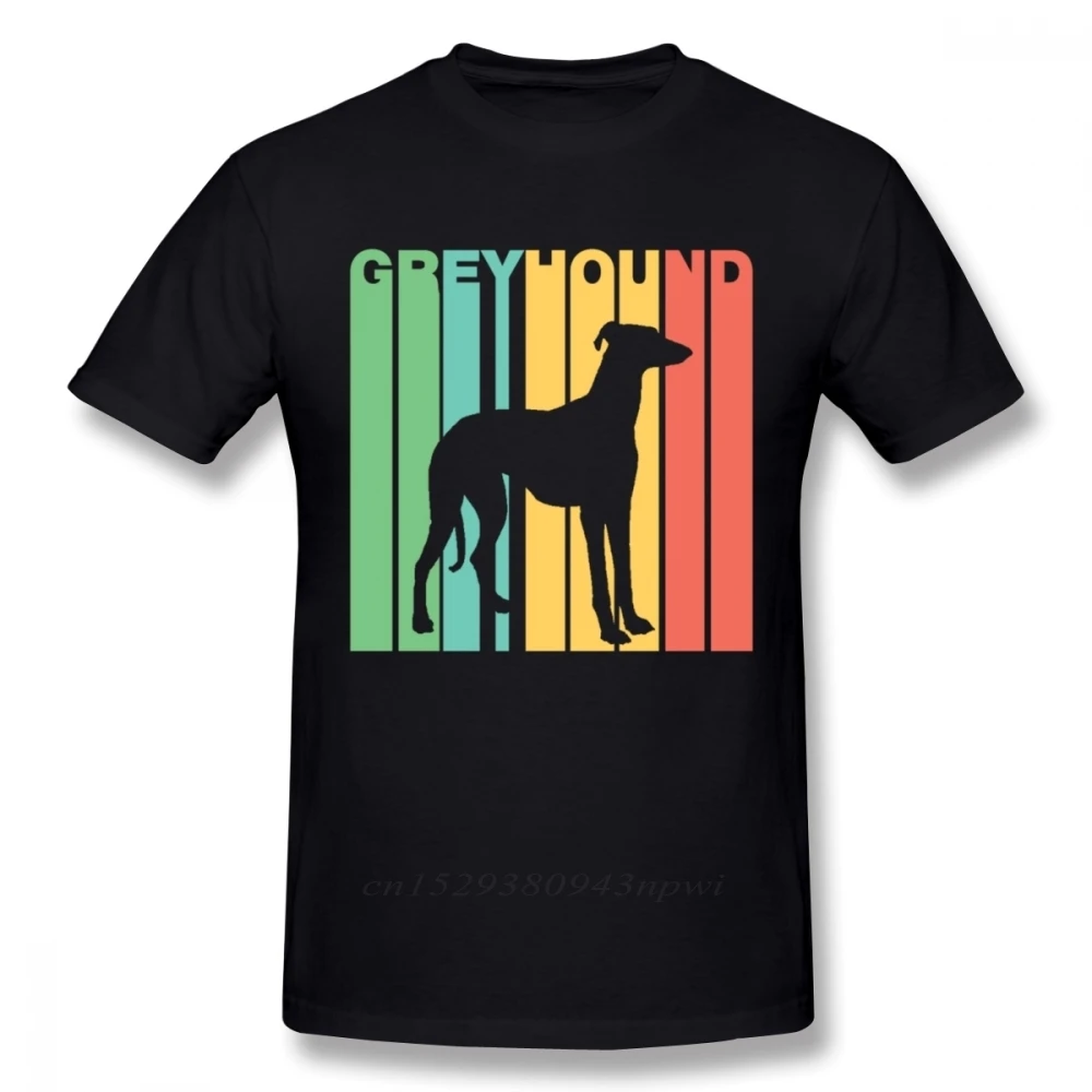 Colorful Greyhound Dog T Shirt For Men Picture Custom Great Homme Tee Shirt High Street Vaporwave Fashion Men's Clothes