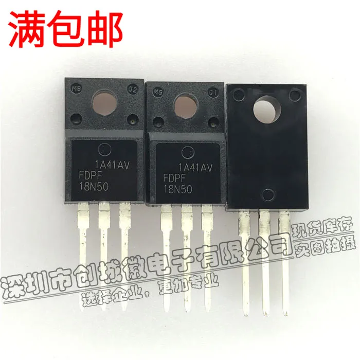 10PCS/Lot   FDPF18N50 MOS 18A/500V N TO-220F 18N50