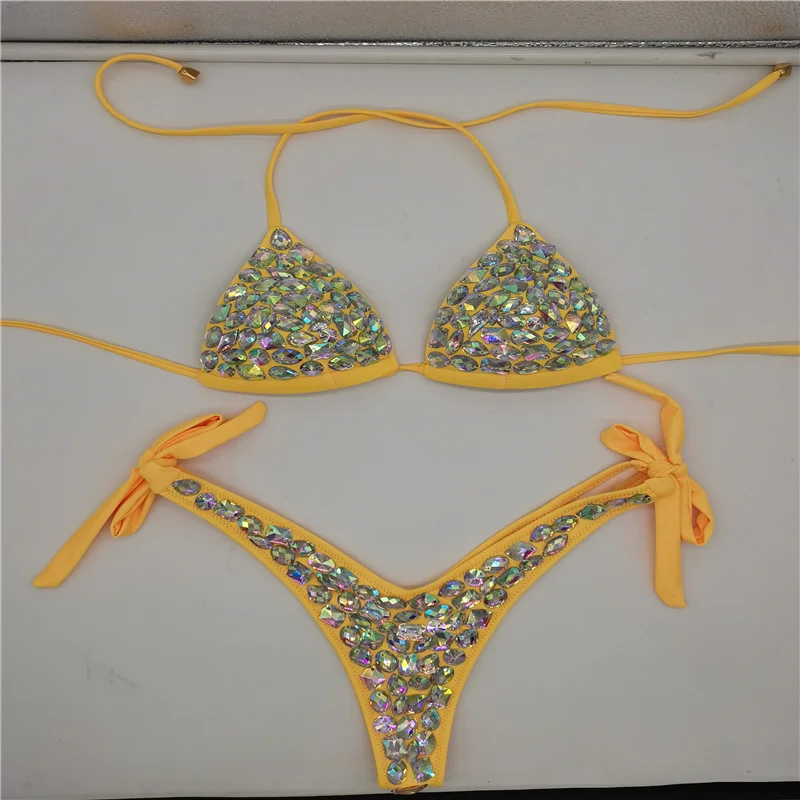 

2021 venus vacation daimond bikini set summer rhinestone swimsuit bling stones bathing suit sexy women swimwear bandage biqu