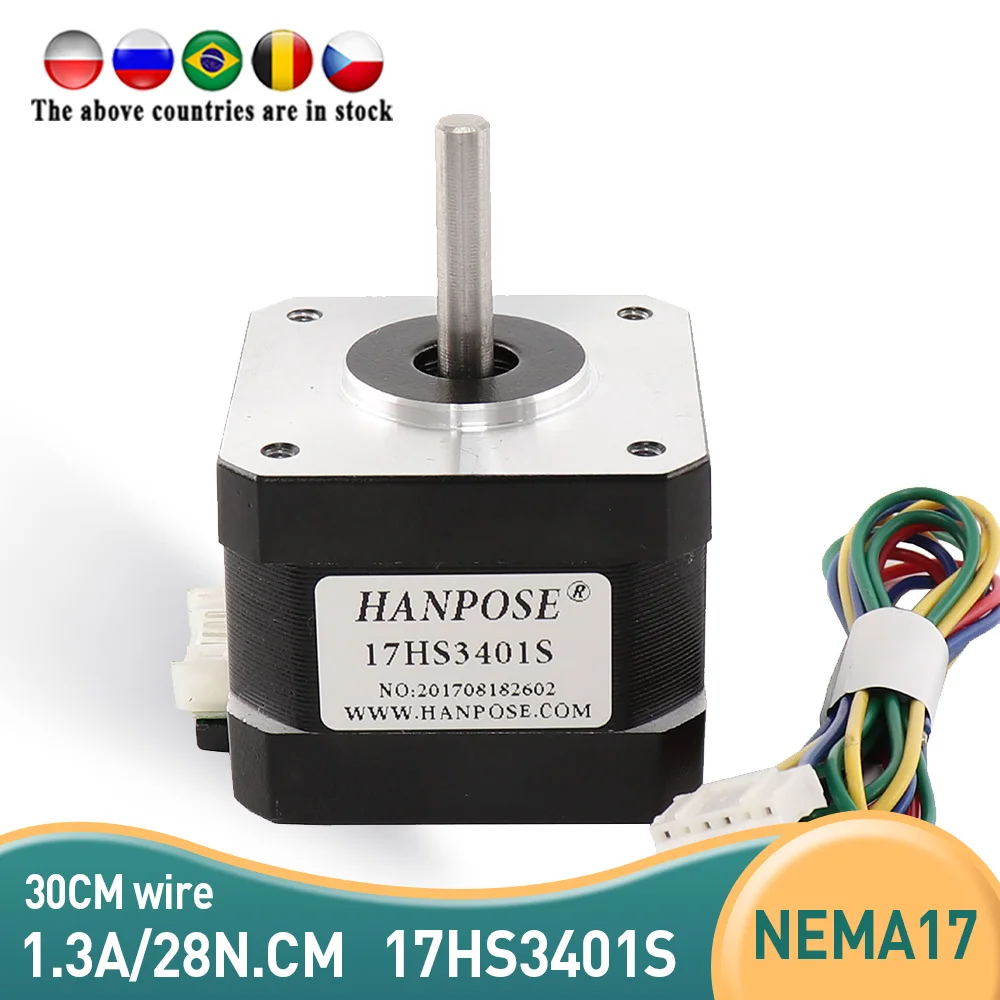 

1pcs 17HS3401S and Quality 4-lead Nema17 Stepper Motor 42 motor 42BYGH 1.3A CE ROSH ISO CNC for 3D printer