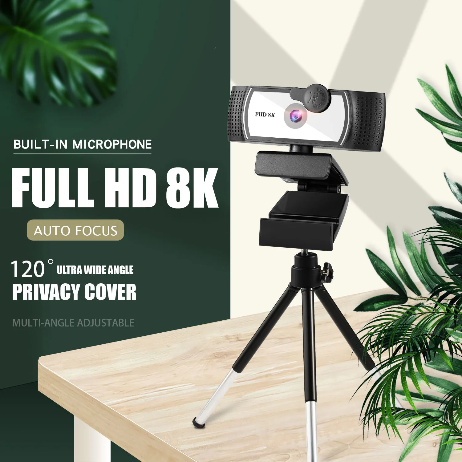 8K/4k Autofocus Webcam 1080p Camera HD Network USB Live Broadcast 2k Driver-free Laptop Computer Web Cam Camera wihe Microphone