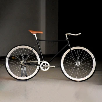 Retro sabit dişli bisiklet Unisex eski moda tek vitesli bisiklet şehir Commuting Fixie 700Cx23C Vintage tekerlek
