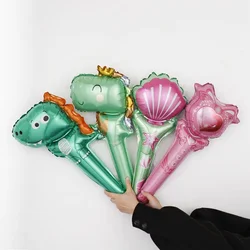 4pcs cartoon animal hand-held stick aluminum film balloon crown cute dinosaur fairy wand magic wand children birthday party gift