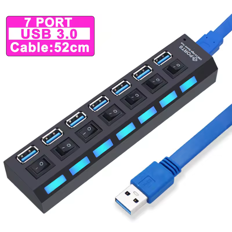 USB Hub 3.0 Hub USB 3 USB 2.0 Multi USB Splitter Power Adapter 4/7 Port Multiple Expander 2.0 with Switch for PC Accessories - Image 9