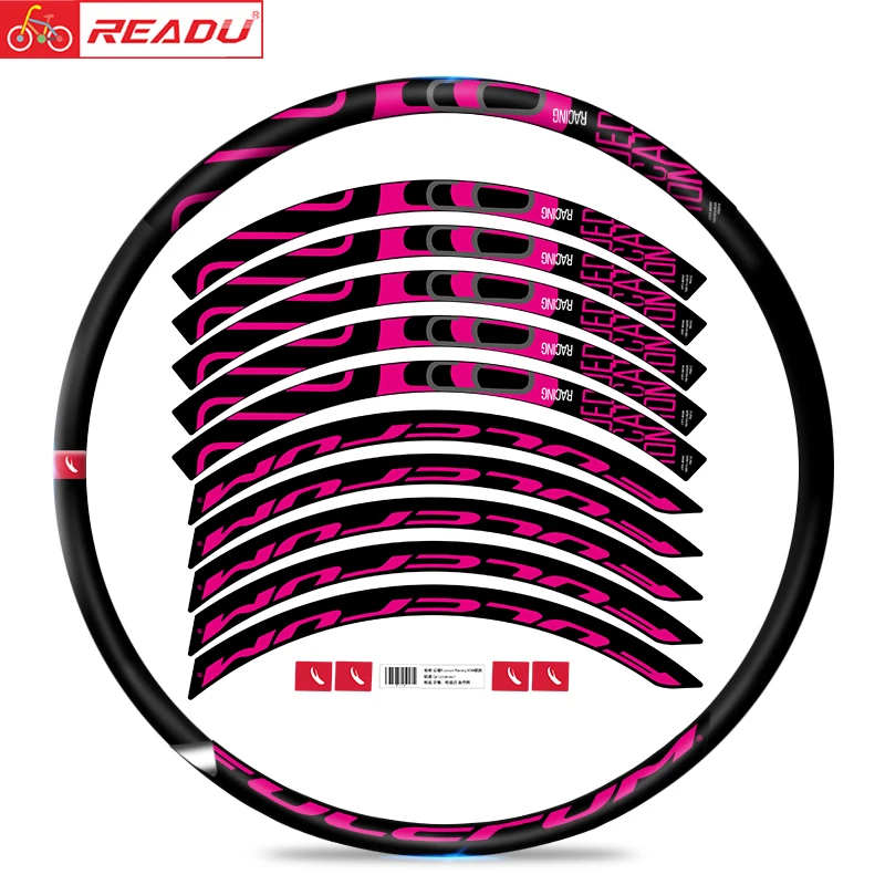 Racing-6DB road bike climbing wheel set sticker rim height 26mm bicycle rim decals racing 6DB